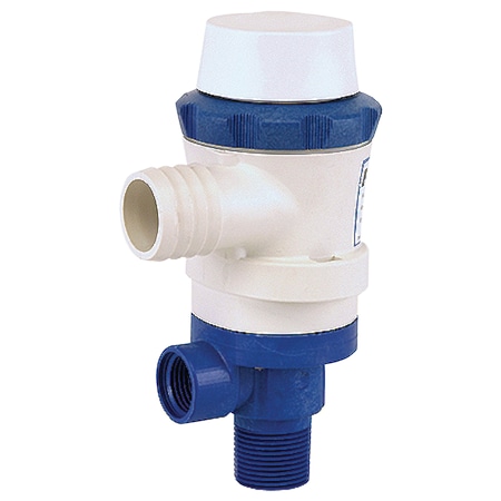 Pentair Shurflo Shurflo 357-103-10 Anti-Airlock 12V 1,100 GPH 4.5 Amp White & Blue Piranha Dual Port Livewell Pump 357-103-10